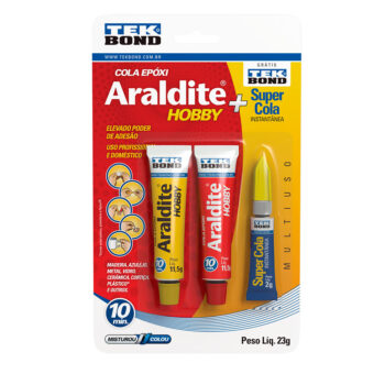 Cola Epóxi Araldite Hobby 10min + Super Cola Tekbond 23g - 3 unidades