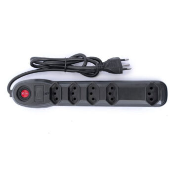 Filtro de Linha com 5 tomadas Preto Megatron 1,3m Bivolt