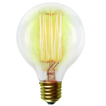 Lâmpada de Filamento G80 Amarela E27 Taschibra 40W - 220V