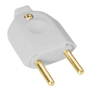 Plugue Macho Reto para Extensão 2P Branco Tramontina 20A