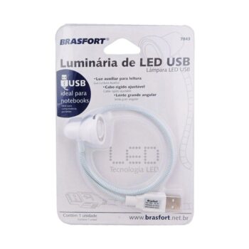 Luminária Led USB para Notebook Branca Brasfort
