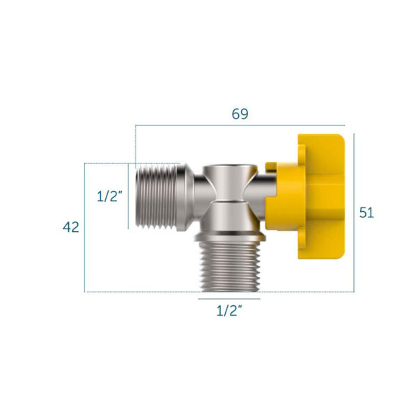 Válvula Esfera para Gás Blukit 1/2x1/2" - Imagem 2