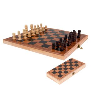 Jogo de Xadrez Dobrável de Madeira Uny Home