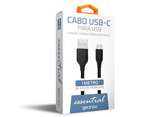 Cabo Transferência de Dados USB-C para USB-C Preto Geonav 1m