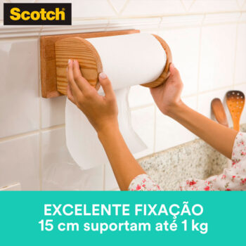 Fita Fixa Forte Dupla Face para Cozinha Scotch 3M - 24mmx1,5m