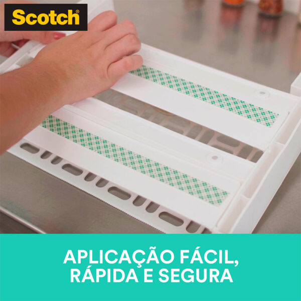 Fita Fixa Forte Dupla Face para Cozinha Scotch 3M - 24mmx1,5m - Imagem 3