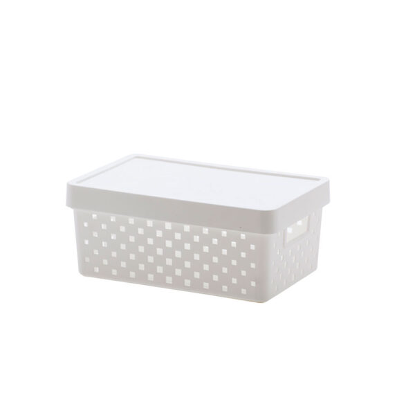 Cesto Organizador com Tampa de Plástico Branco Paramount 29x19cm - Imagem 2