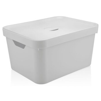 Caixa Organizadora com Tampa de Plástico Branca OU 32L