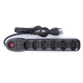 Filtro de Linha com 6 tomadas Preto Megatron 1m Bivolt
