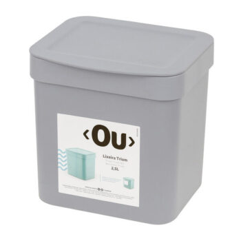 Lixeira de Plástico para Pia Cinza OU 2,5L