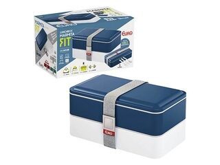 Marmita Lunch Box Fit de Plástico com Talher Azul Euro Home