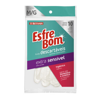 Luva Descartável de PVC Tamanho M Esfrebom Bettanin 20 unidades