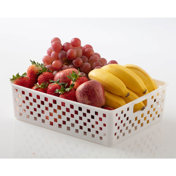 Cesto Organizador de Plástico Branco Paramount 34x27cm - Imagem 2