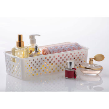 Cesto Organizador de Plástico Branco Paramount 34x15cm