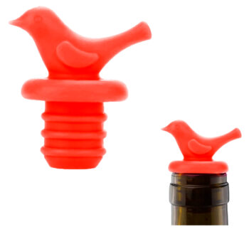 Tampa de Silicone para Garrafa de Vinho Pássaro Vermelha Bono