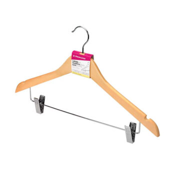 Cabide de Madeira com Presilhas para Roupas Sanremo