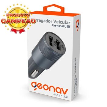 Carregador Veicular com 2 entradas USB Geonav 2.4a