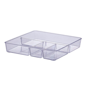 Organizador Multiuso Acrílico 4 Divisórias Paramount 25x18cm
