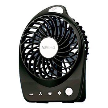 Ventilador de Mesa USB Recarregável Preto Nsbao