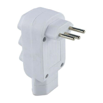 Plugue 2P+T 4 Saídas Branco Force Line 10A