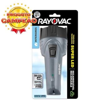 Lanterna Recarregável Super Led Cinza Rayovac Bivolt