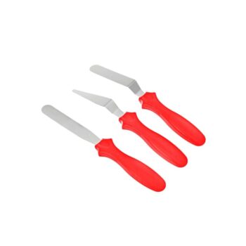 Kit com 3 Espátulas para Confeitaria em Inox Uny Gift