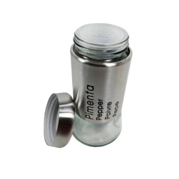 Saleiro/Pimenteiro de Vidro e Inox Uny Home 2 Peças