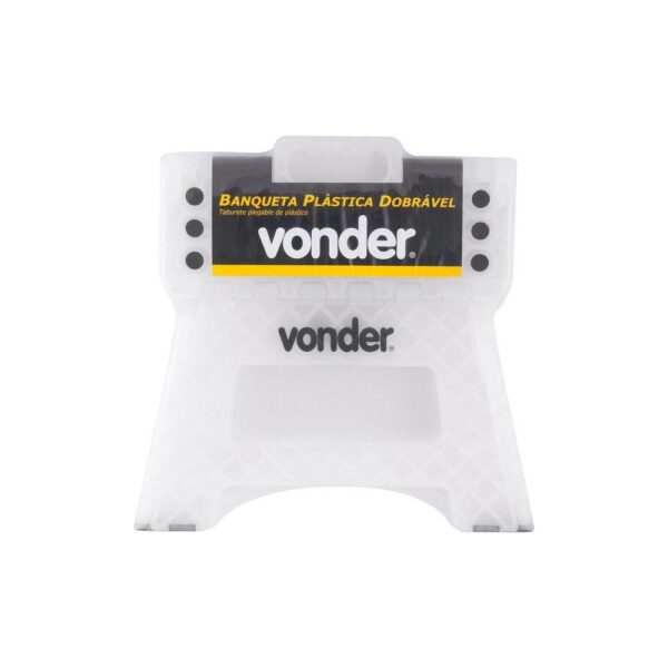 Banqueta Dobrável de Plástico Branco Translúcido Vonder 35,5x28,5cm - Imagem 2