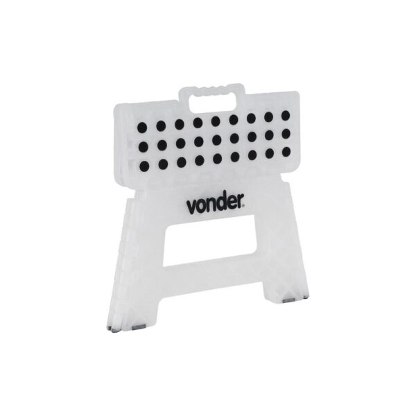 Banqueta Dobrável de Plástico Branco Translúcido Vonder 35,5x28,5cm - Imagem 3