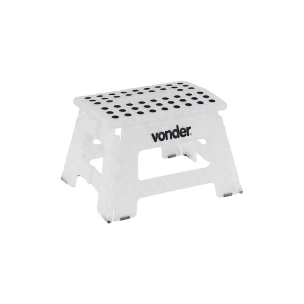 Banqueta Dobrável de Plástico Branco Translúcido Vonder 35,5x28,5cm - Imagem 4