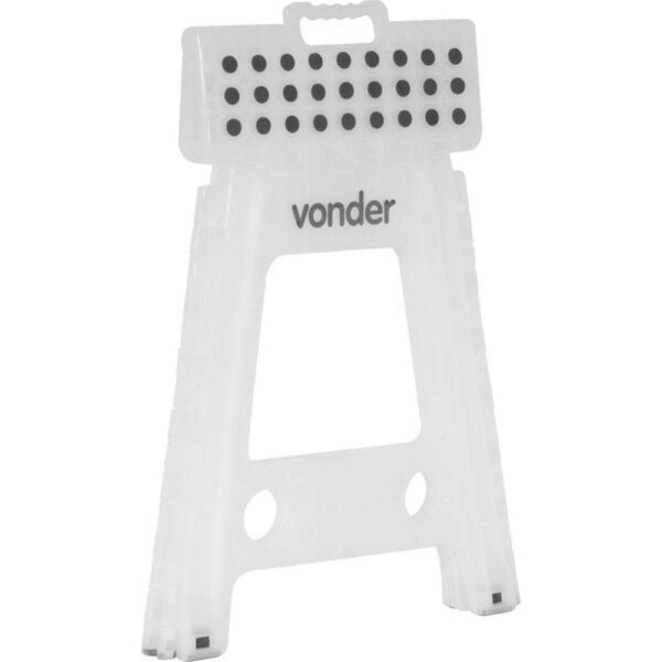 Banqueta Drobrável de Plástico Branco Translúcido Vonder 41x33cm - Imagem 2