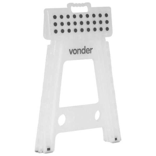 Banqueta Drobrável de Plástico Branco Translúcido Vonder 41x33cm - Imagem 3