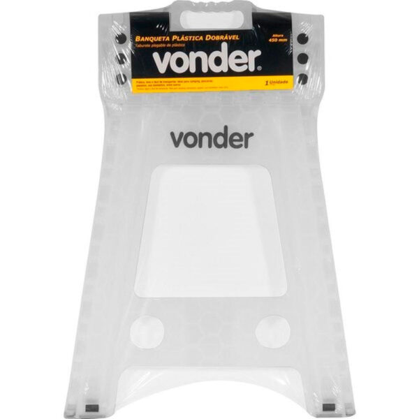 Banqueta Drobrável de Plástico Branco Translúcido Vonder 41x33cm - Imagem 4