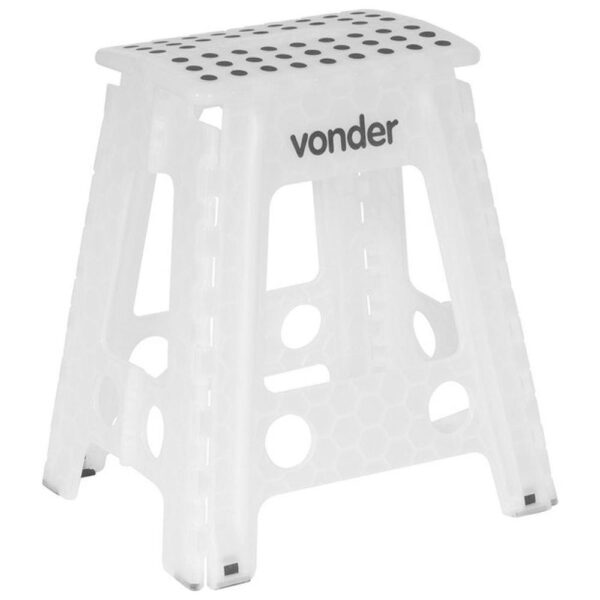 Banqueta Drobrável de Plástico Branco Translúcido Vonder 41x33cm - Imagem 7
