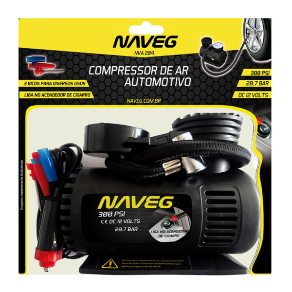 Compressor de Ar Automotivo com 3 Bicos Naveg