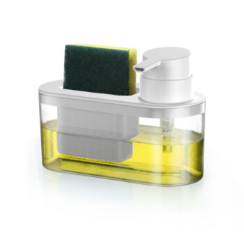 Porta Detergente com Espaço para Esponja Incolor/Branco Arthi 900ml