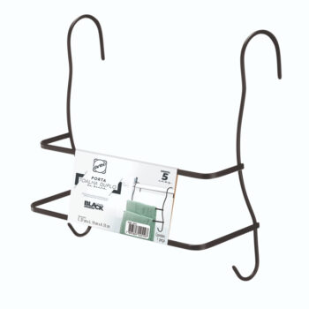 Porta Toalha Duplo para Box Aço Preto Arthi