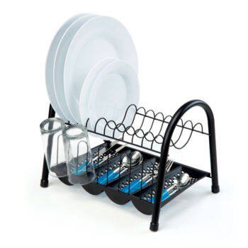 Escorredor de Louças Duplo em Aço Preto Arthi