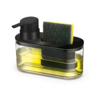 Porta Detergente com Espaço para Esponja Incolor/Preto Arthi 900ml