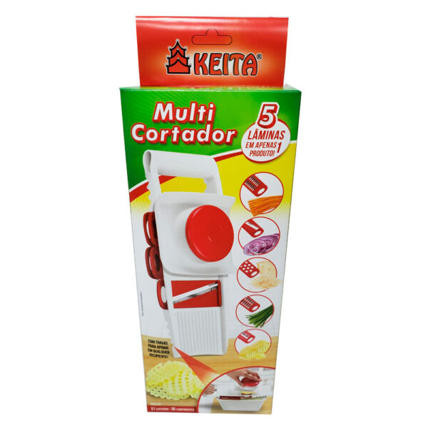 Cortador/Ralador Multiuso Plástico 5 Lâminas Keita - Imagem 3