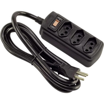 Filtro de Linha com 3 Tomadas Preto Force Line 1,5m Bivolt
