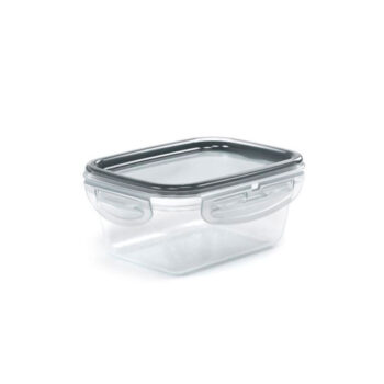 Pote Hermético Retangular com Trava em Plástico Plasútil 190ml