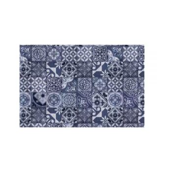 Tapete Passadeira de Cozinha Tropical Azulejo Kapazi 43cm x 1m