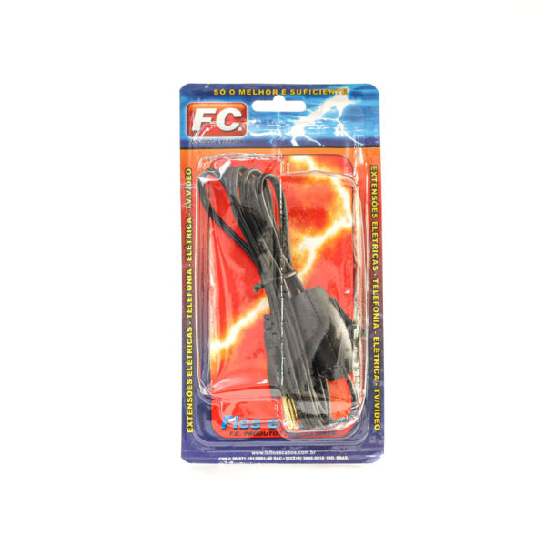 Cordão de Força Com Interruptor Preto Fc Fios 2m - Imagem 2
