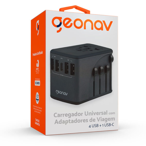 Adaptador de Tomada Universal com 4 USB Geonav - Imagem 6