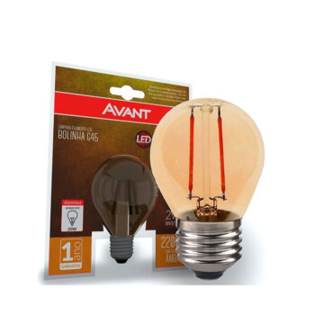 Lâmpada Led Bolinha Filamento Retrô 2W 2.2K E-27 Bivolt Avant