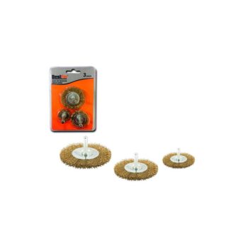 Kit 3 Escovas de Aço Circulares Bestfer com Cabo