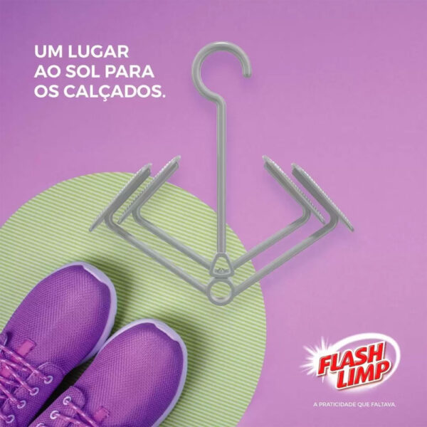 Mini Varal Para Calçados 2 Pares Flashlimp Cinza - Imagem 3