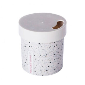 Porta Papel Higiênico Plástico Branco com Textura Granilite Plasútil