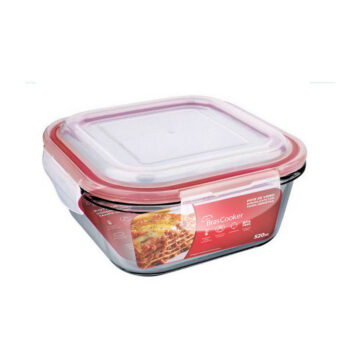 Pote Hermético de Vidro Quadrado Brascooker 520ml